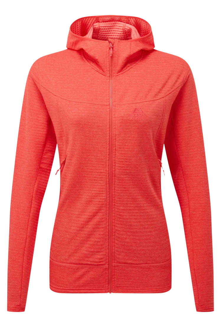 Mountain Equipment Apiro Hooded Women's Jacket Outdoor Action Hibiscus- Front
