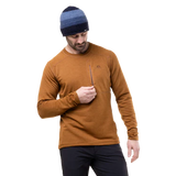 Mountain Equipment Apiro Men's Crew Outdoor Action Walnut- Chest pocket with YKK® zip