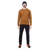 Mountain Equipment Apiro Men's Crew Outdoor Action Walnut- Front Fit on Model