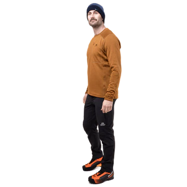 Mountain Equipment Apiro Men's Crew Outdoor Action Walnut- Side Fit on Model