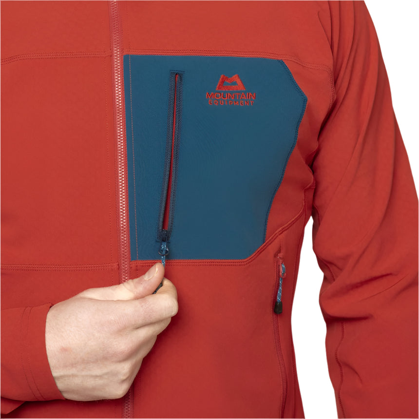 Mountain Equipment Arrow Hooded Men's Jacket Outdoor Action RedRock/Dusk- Chest Pocket