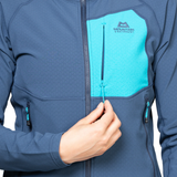 Mountain Equipment Arrow Hooded Women's Jacket Outdoor Action Dusk/Topaz- Chest Pocket