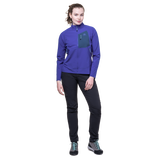 Mountain Equipment Arrow Women's Jacket Outdoor Action Clematis/Dusk- Front Fit on Model