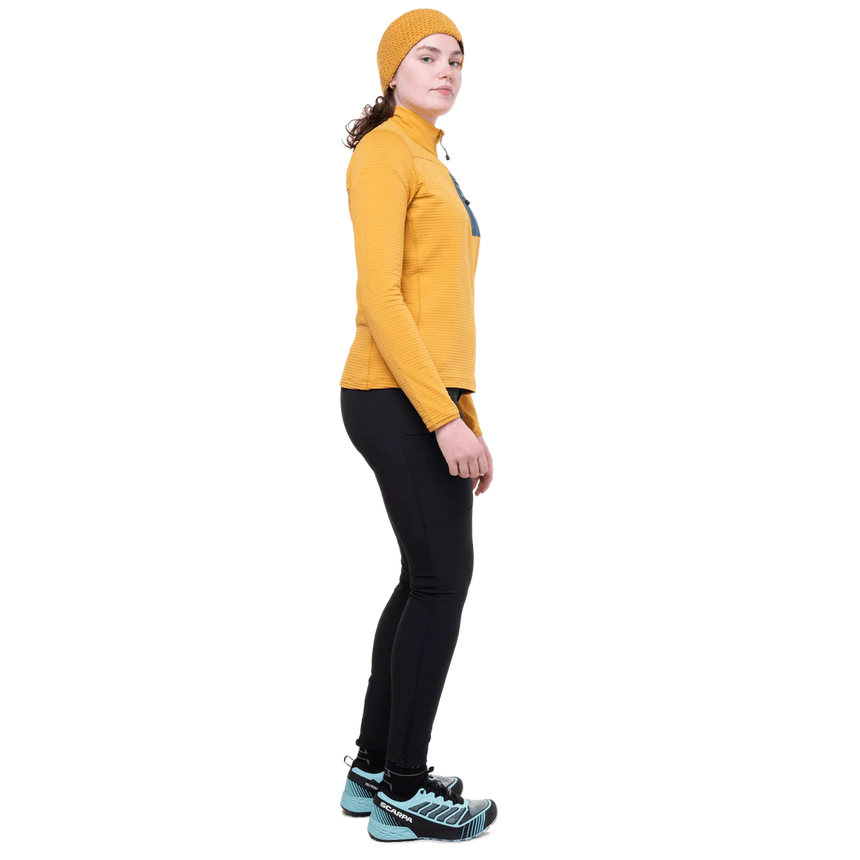 Mountain Equipment Austra Women's Tight Outdoor Action Dusk- Side Fit on Model