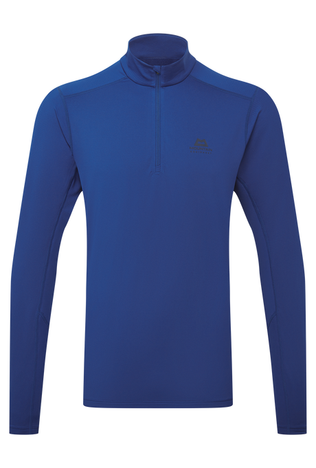 Mountain Equipment Cerrig Men's LS Zip T Outdoor Action Admiral Blue- Front