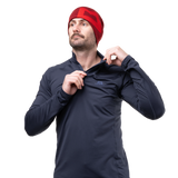 Mountain Equipment Cerrig Men's LS Zip T Outdoor Action Cosmos- Collar