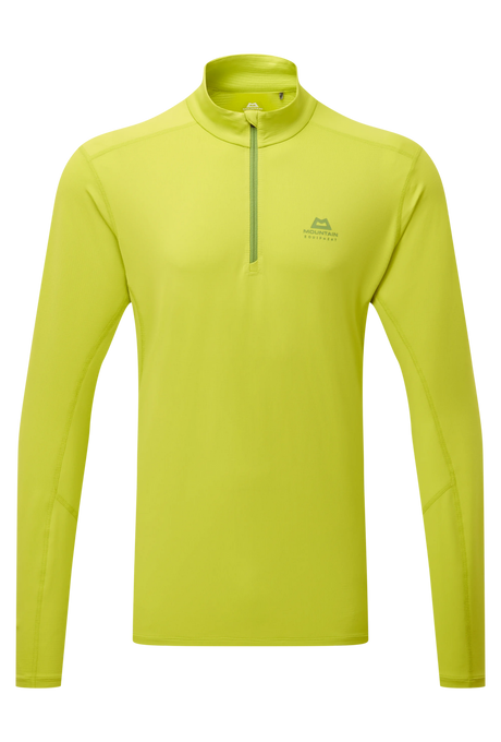 Mountain Equipment Cerrig Men's LS Zip T Outdoor Action Vine Green- Front