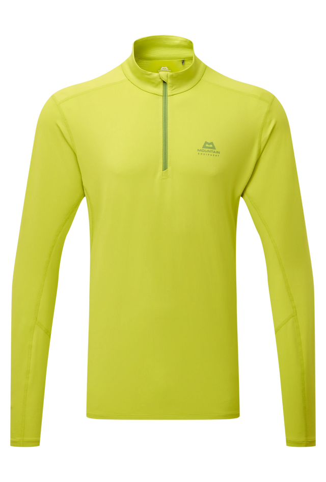 Mountain Equipment Cerrig Men's LS Zip T Outdoor Action Vine Green- Front