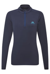 Mountain Equipment Cerrig Women's LS Zip T Outdoor Action Cosmos- Front