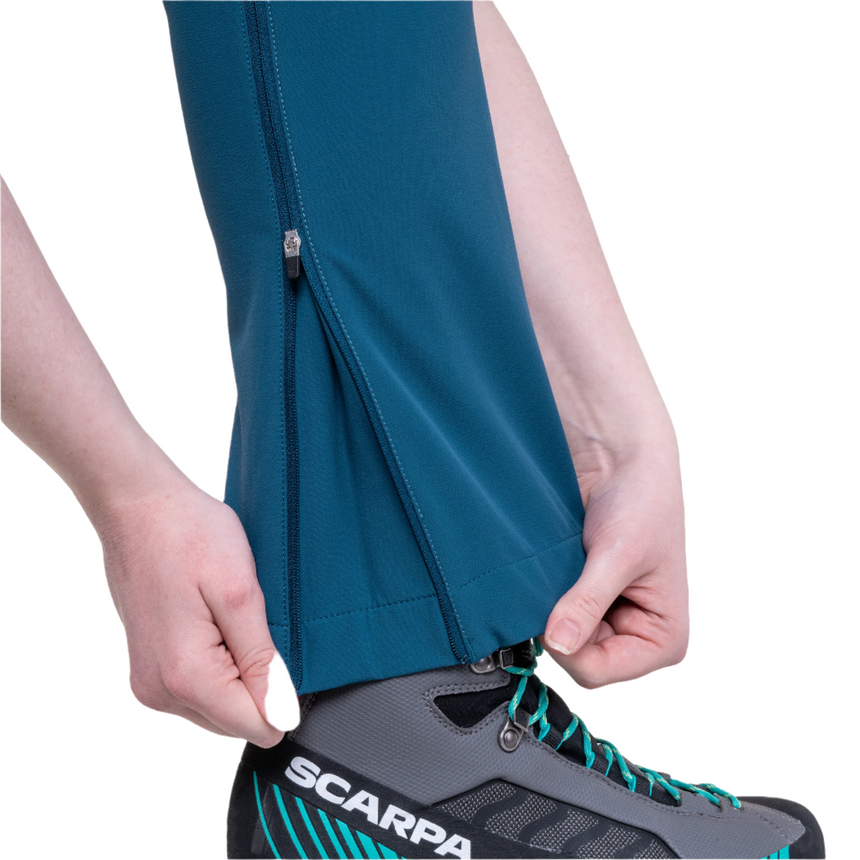 Mountain Equipment Chamois Women's Pant (AC) Outdoor Action IndianTeal/Maj - Ankle zip