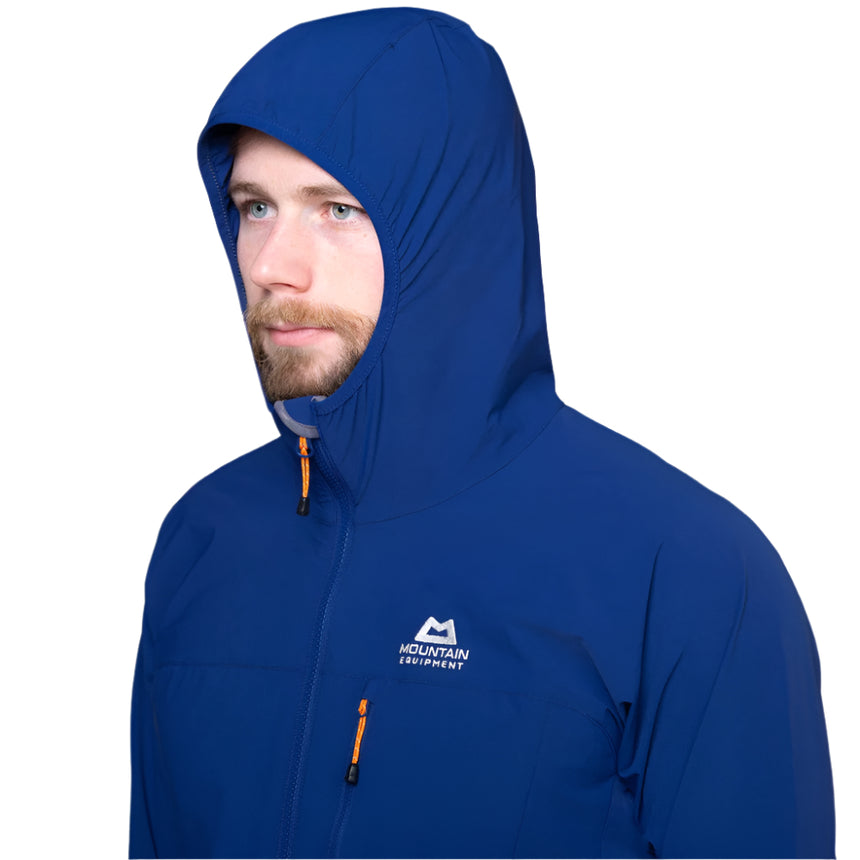 Mountain Equipment Echo Hooded Men's Jacket Outdoor Action Admiral Blue- Hood