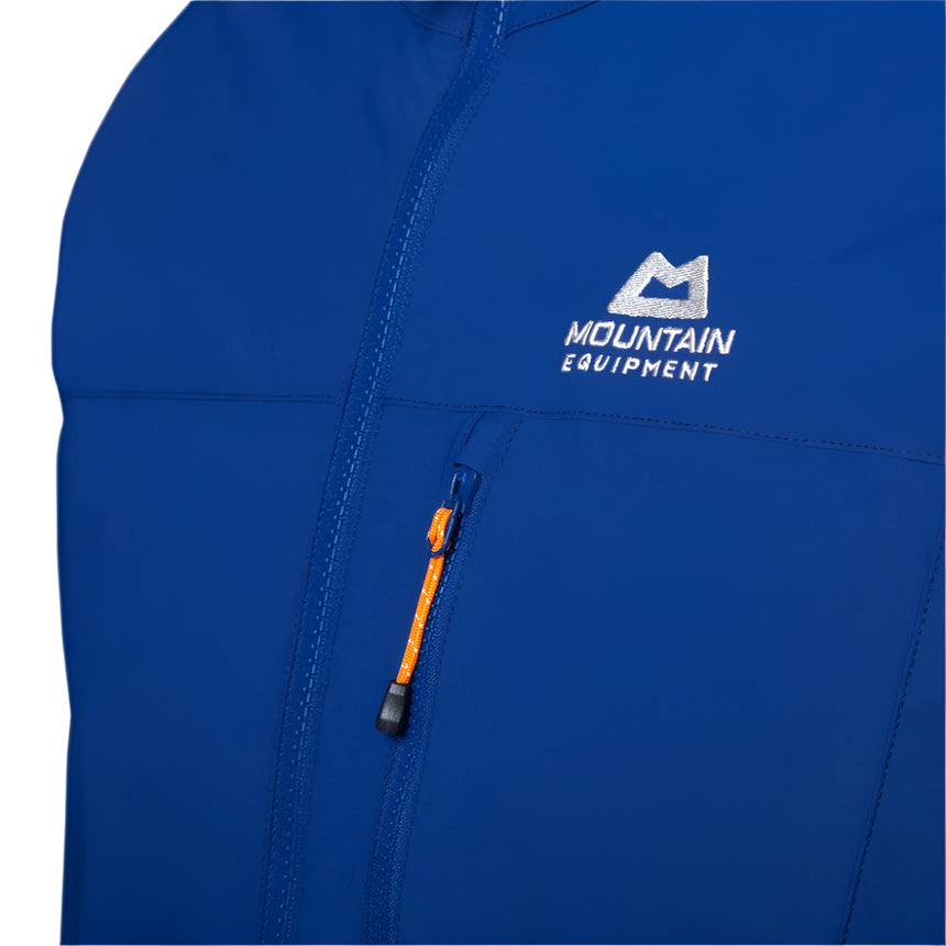 Mountain Equipment Echo Hooded Men's Jacket Outdoor Action Admiral Blue- Logo