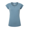Mountain Equipment Equinox Women's Tee Outdoor Action Bluefin Stripe- Front