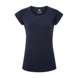 Mountain Equipment Equinox Women's Tee Outdoor Action Cosmos- Front