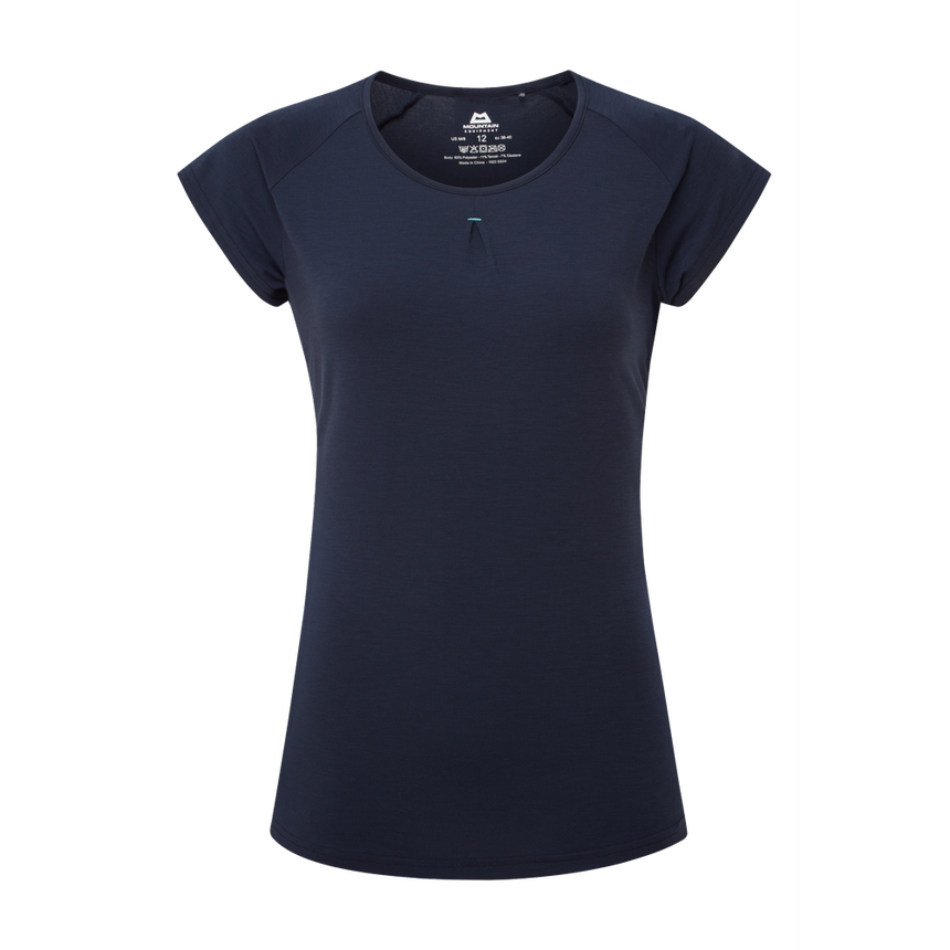 Mountain Equipment Equinox Women's Tee Outdoor Action Cosmos- Front