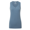 Mountain Equipment Equinox Women's Vest Outdoor Action Bluefin Stripe- Front