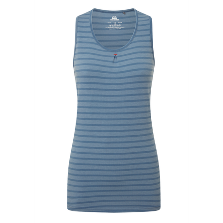 Mountain Equipment Equinox Women's Vest Outdoor Action Bluefin Stripe- Front
