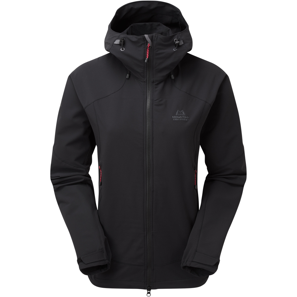 Mountain Equipment Frontier Hooded Women's Jacket Outdoor Action Black- Front