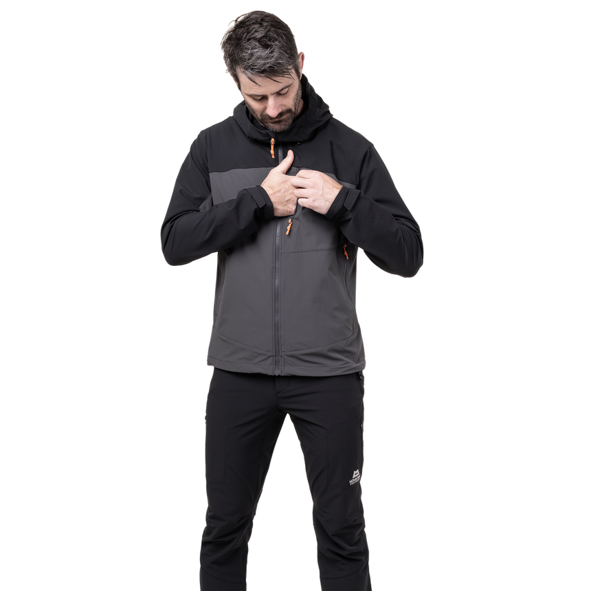 Mountain Equipment Frontier Men's Jacket Outdoor Action Anvil Grey/Black- Chest Pocket