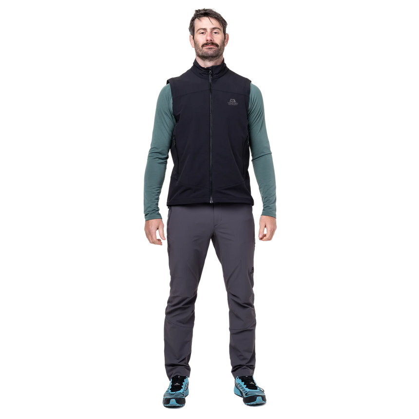 Mountain Equipment Frontier Men's Vest Outdoor Action Black- Front Fit
