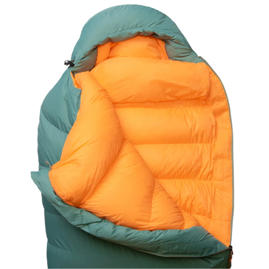 Mountain Equipment Glacier 700 Women's Sleeping Bag Outdoor Action Sage- Gemini zip baffle
