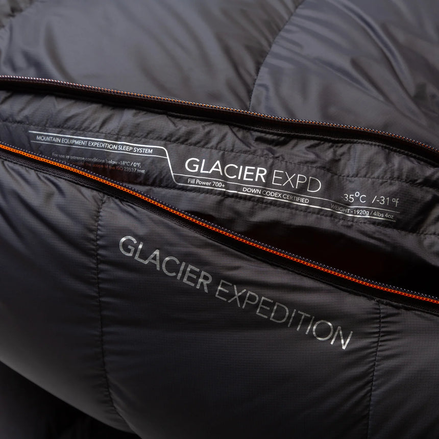  Mountain Equipment Glacier Expedition Sleeping Bag (-35°C/-31°F) Outdoor Action Obsidian - Zip