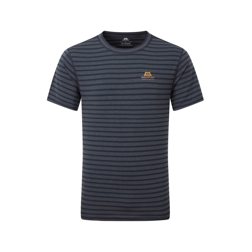 Mountain Equipment Groundup Men's Tee Outdoor Action Cosmos stripe- Front