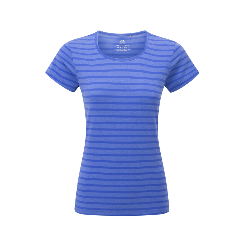 Mountain Equipment Groundup Stripe Women's Tee Outdoor Action Vivid Stripe- Front