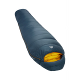Mountain Equipment Helium 400 Sleeping Bag Outdoor Action Majolica Blue- Slanted Full Length