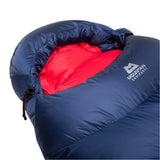Mountain Equipment Helium 600 Women's Sleeping Bag Outdoor Action Medieval Blue- hood
