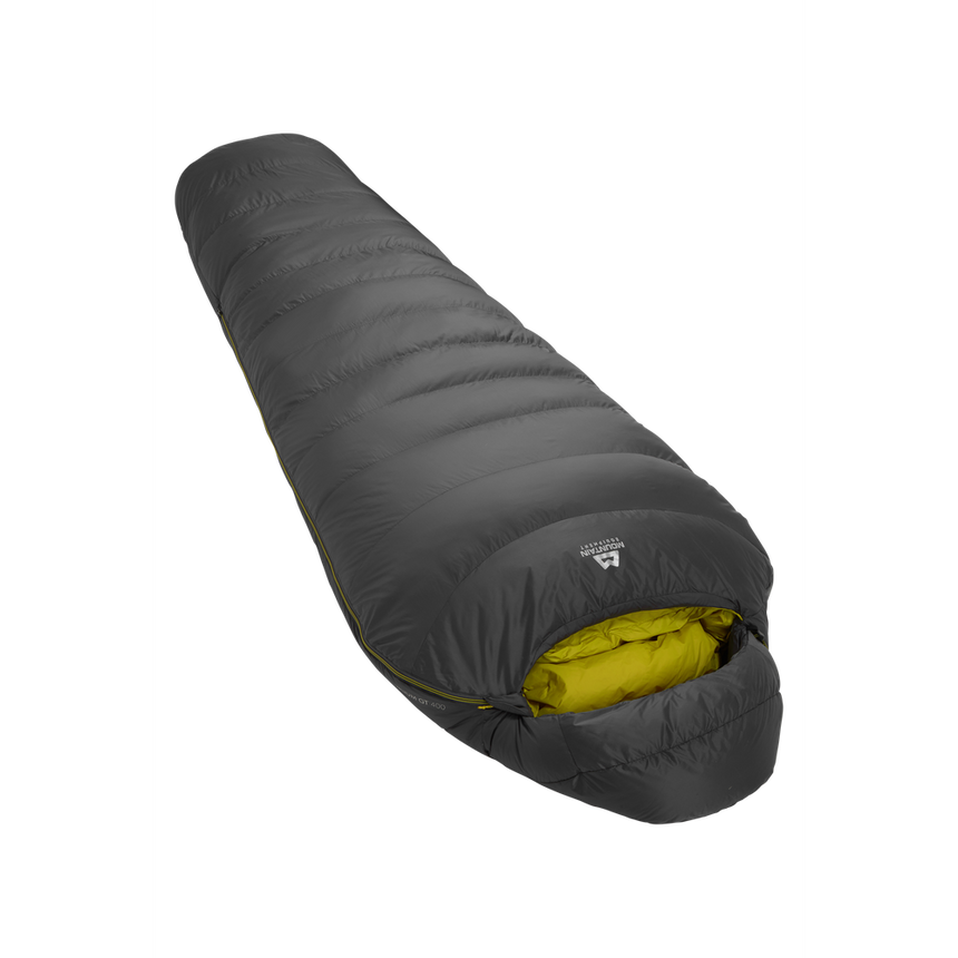 Mountain Equipment Helium GT 400 Sleeping Bag Outdoor Action Anvil Grey- Slante Full Length