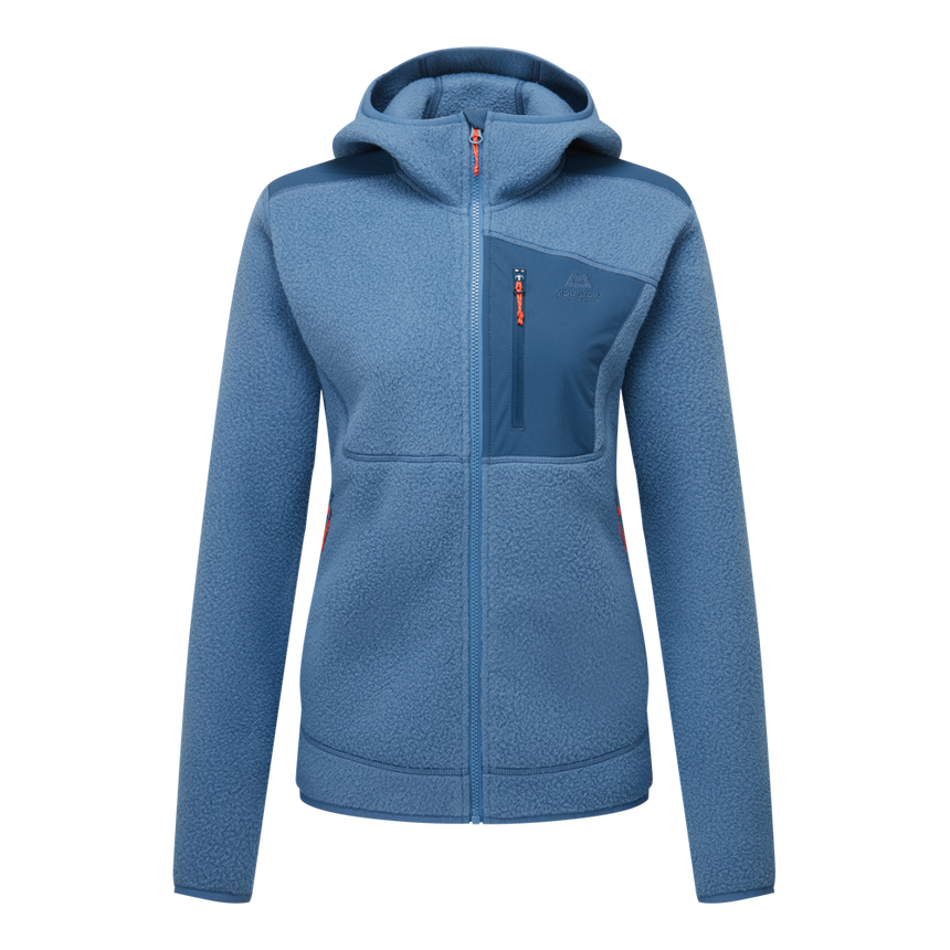 Mountain Equipment Highpile Hooded Women's Jacket Outdoor Action Stellar/Majolica- Front