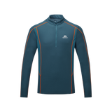 Mountain Equipment Ignis Long Sleeve Men's Zip Tee Outdoor Action Majolica/Alto Blue- Front
