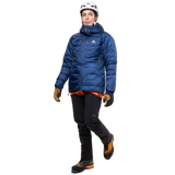 Mountain Equipment Kryos Women's Jacket Outdoor Action Admiral Blue- Front Fit on Model (2)