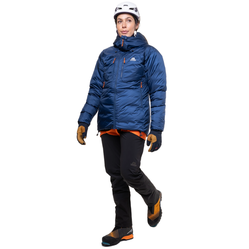Mountain Equipment Kryos Women's Jacket Outdoor Action Admiral Blue- Front Fit on Model (2)