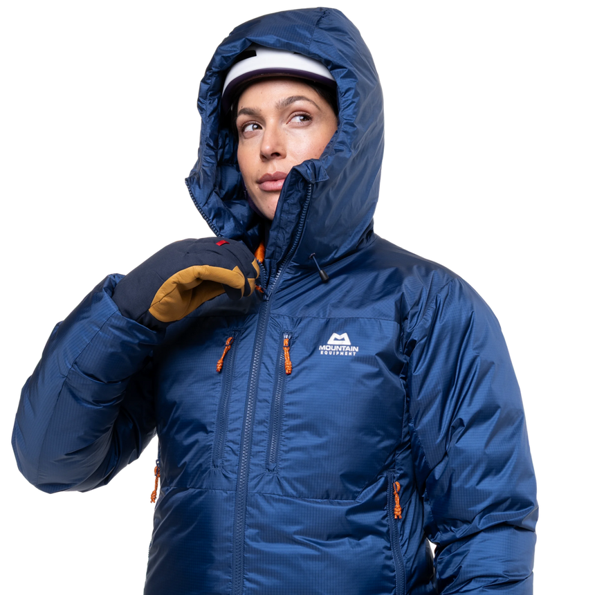 Mountain Equipment Kryos Women's Jacket Outdoor Action Admiral Blue- Super Alpine HC Hood