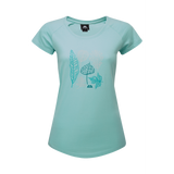 Mountain Equipment Leaf Women's Tee Outdoor Action Aqua- Front