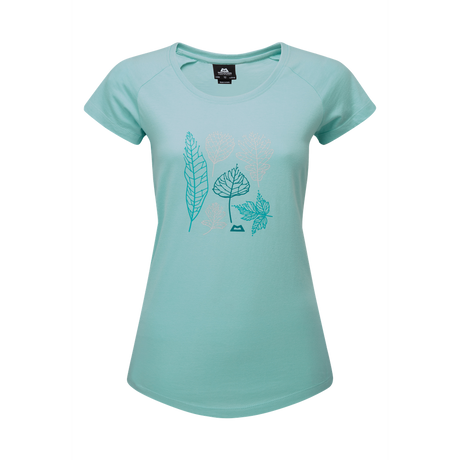Mountain Equipment Leaf Women's Tee Outdoor Action Aqua- Front