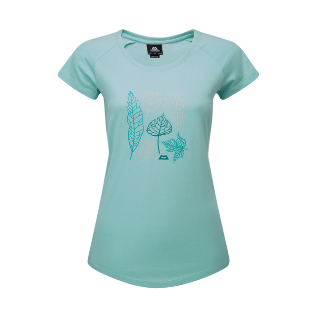 Mountain Equipment Leaf Women's Tee Outdoor Action Aqua- Front