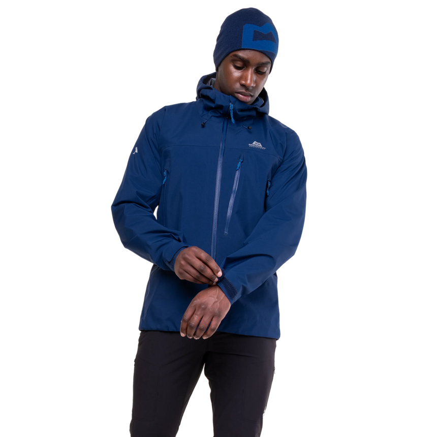 Mountain Equipment Lhotse Men's Jacket Outdoor Action Admiral Blue- Cuff Pull Tabs