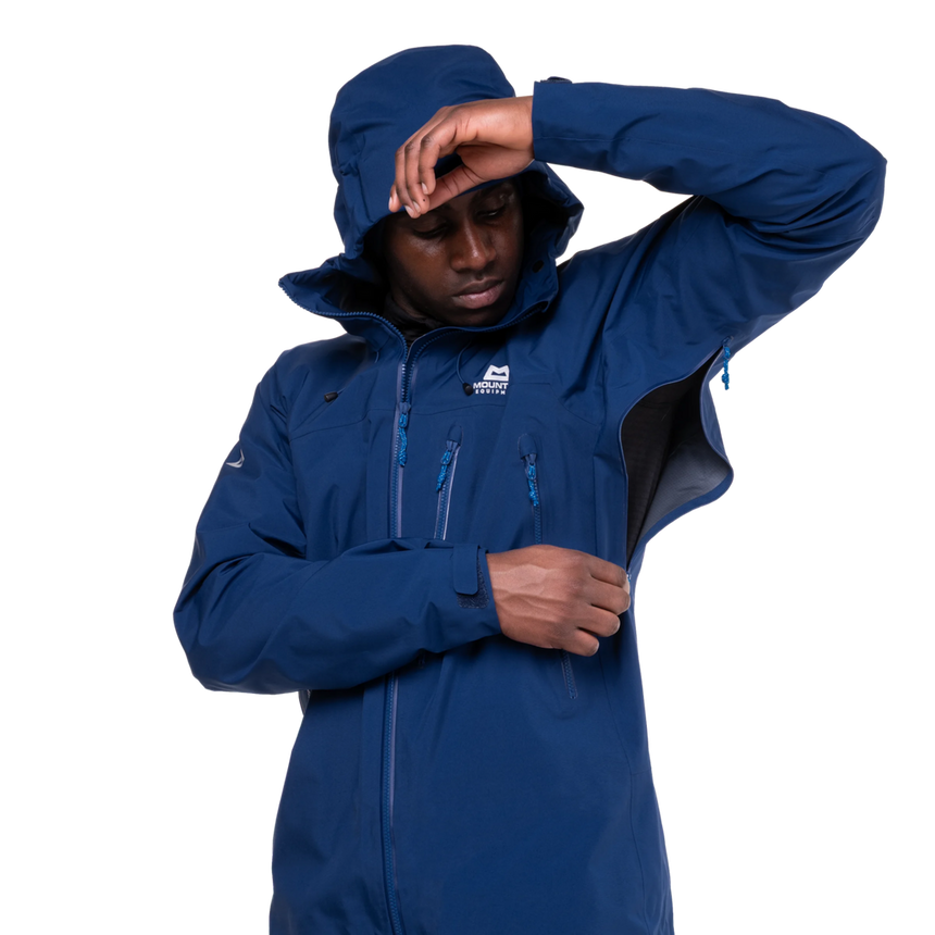 Mountain Equipment Lhotse Men's Jacket Outdoor Action Admiral Blue- Underarm pit zips