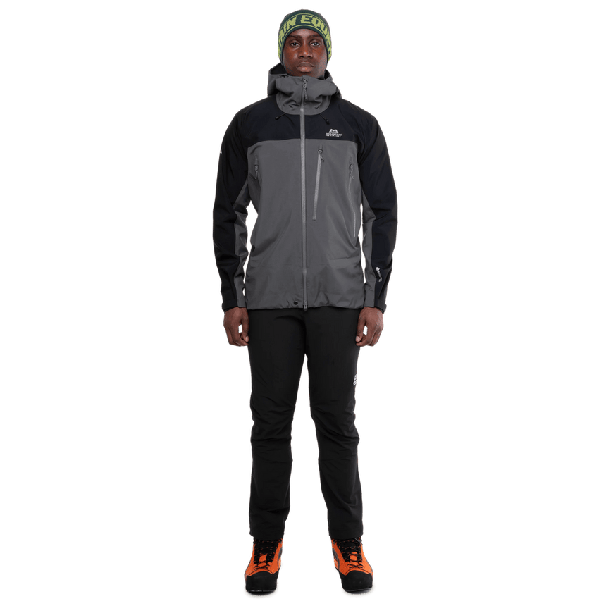 Mountain Equipment Lhotse Men's Jacket Outdoor Action Anvil Grey/Black- Front Fit on Model