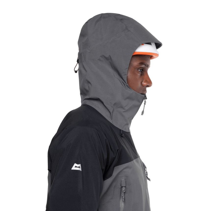 Mountain Equipment Lhotse Men's Jacket Outdoor Action Anvil Grey/Black- Hood Adjuster Cord Channels