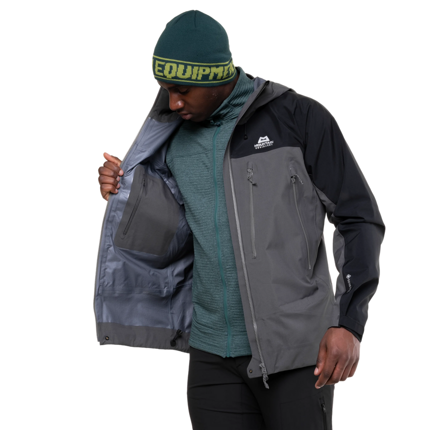 Mountain Equipment Lhotse Men's Jacket Outdoor Action Anvil Grey/Black- Inner Zipped Security Pocket