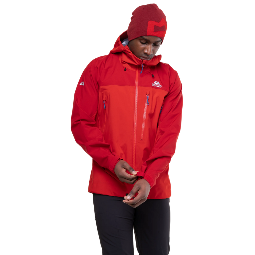 Mountain Equipment Lhotse Men's Jacket Outdoor Action  Chili/Crimson- Cuff Pull Tabs