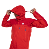 Mountain Equipment Lhotse Men's Jacket Outdoor Action  Chili/Crimson- Hood Adjuster Cord Channels