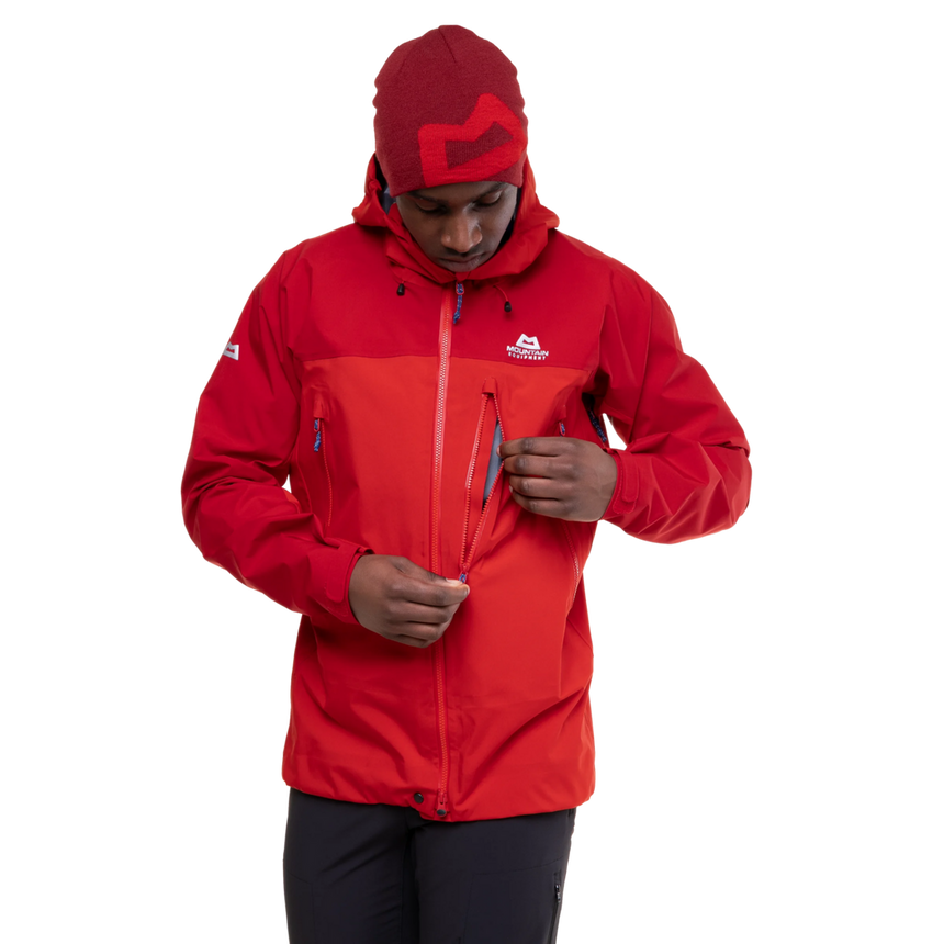 Mountain Equipment Lhotse Men's Jacket Outdoor Action  Chili/Crimson- Outer Chest Pocket