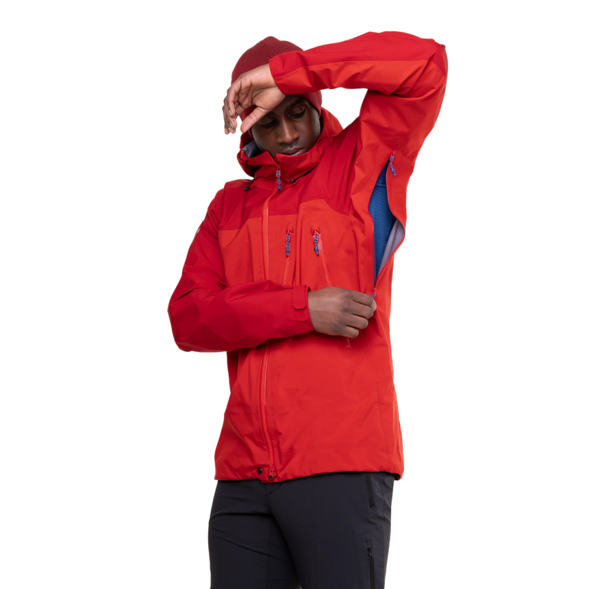 Mountain Equipment Lhotse Men's Jacket Outdoor Action  Chili/Crimson- Underarm pit zips