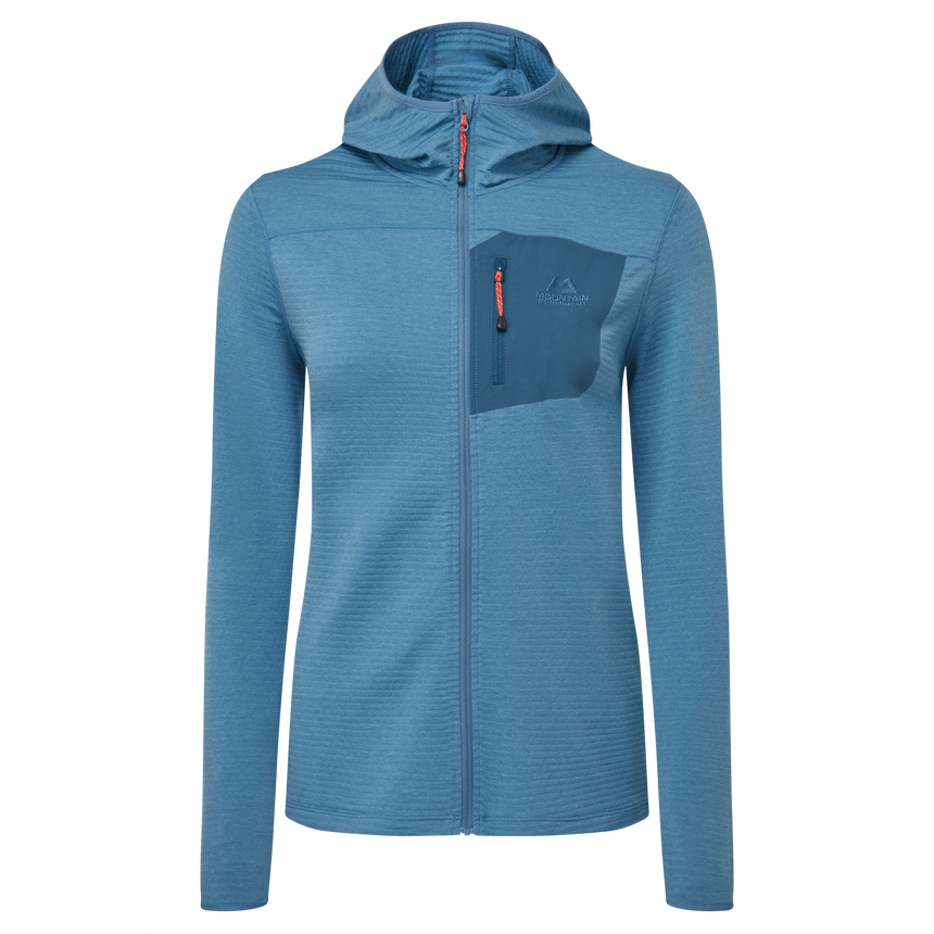 Mountain Equipment Lumiko Hooded Women's Jacket Outdoor Action Stellar/Majolica- Front