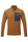 Mountain Equipment Lumiko Men's Zip T Outdoor Action Ombre Walnut/Cosmos- Front